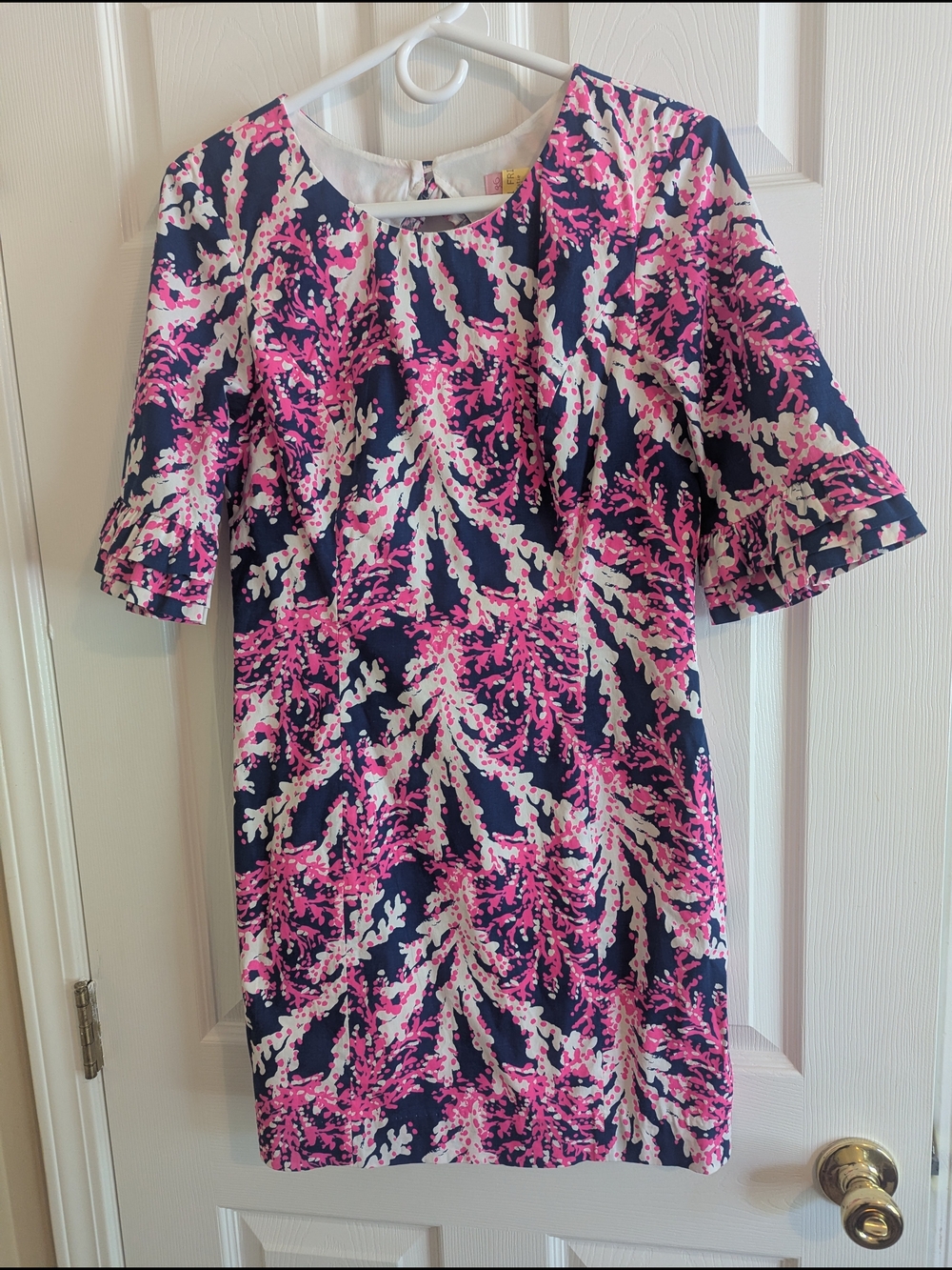 Lilly Pulitzer Navy Pink White Coral Shift Dress